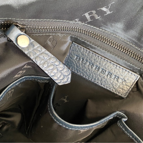 Burberry navy leather laptop bag - Picture 6 of 13